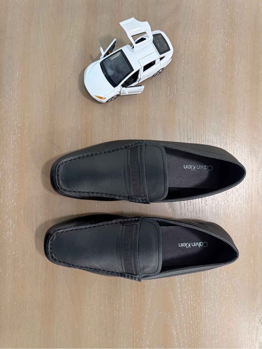 Calvin Klein Black Men’s Slip-On Moc-Toe Loafers